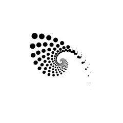 Halftone circle shape dotted frame in black , can be used logo design element, abstract monochrome halftone shape