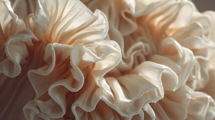 Abstract Beige Ruffled Fabric Texture