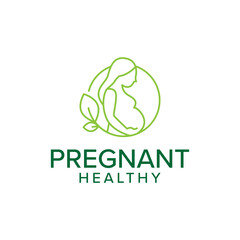 Green logo for pregnant women with leaves.