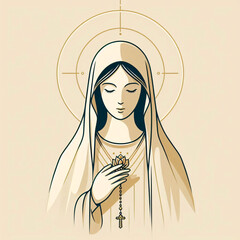Ilustra&ccedil;&atilde;o de Nossa Senhora do Ros&aacute;rio