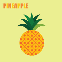 Pineapple Fruit Icon Vector Illustration in Flat Design