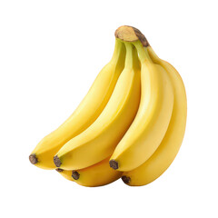 Ripe Yellow Bananas on Transparent Background