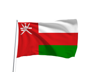 The flag of Oman displayed on a plain white background, representing the nation’s heritage, independence, and pride. Suitable for editorial, educational, cultural, and design use