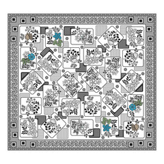 Obraz premium bed sheet design flower work