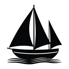 Sailing ship vector illustration on white background