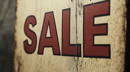 Obraz premium Macro Shot of Editable SALE Cardboard Sign with Textured Details and Diffuse Lighting
