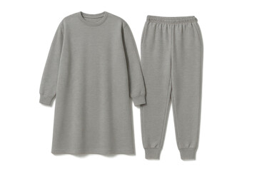 Fototapeta premium Gray sweatshirt & sweatpants set, isolated on transparent background.