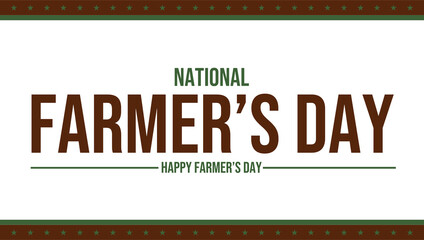 National Farmers Day banner design, clean and modern style on white background, perfect for posters, flyers, and digital use illustration