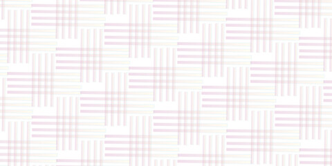 Fototapeta premium Red and white plaid fabric texture background. Check pattern design. Cute textured checked geometric seamless repeat. Vector plaid illustration. Weaving Pattern in light colors. 