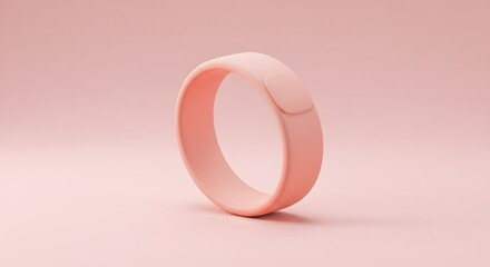 Minimalist Pink Fitness Tracker Ring Isolated on Pink Background