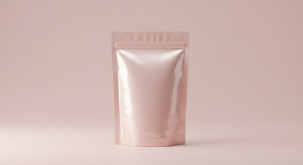 Pink Stand-Up Pouch Mockup on Pink Background for Product Packaging