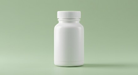 White Plastic Bottle Mockup for Medicine, Supplements, or Cosmetics