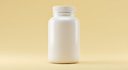 White Plastic Bottle Mockup for Pills, Supplements, or Liquids