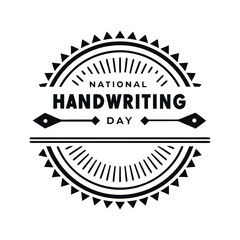 Black color National Handwriting Day Design, Solid White Background (8).eps