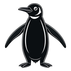 Black color National Penguin Day Design, Solid White Background (3).eps