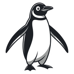 Black color National Penguin Day Design, Solid White Background (7).eps