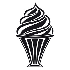 Black color National Whipped Cream Day Design, Solid White Background (6).eps