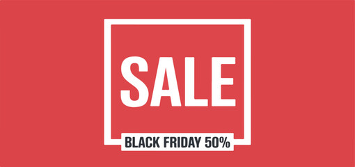 Sale black friday promotion on a red background