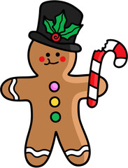 christmas gingerbread man isolated