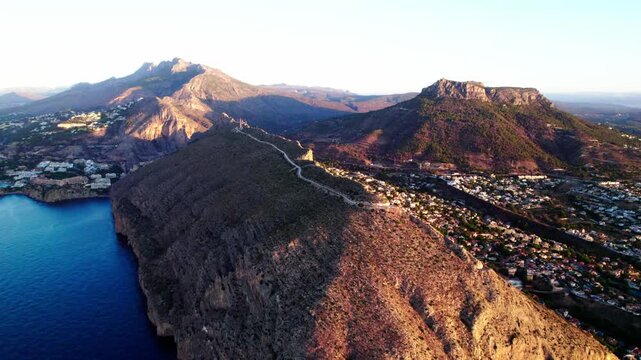 Aerial View Of Morro de Toix With A Viewpoint Between Altea and Calpe In Spain.