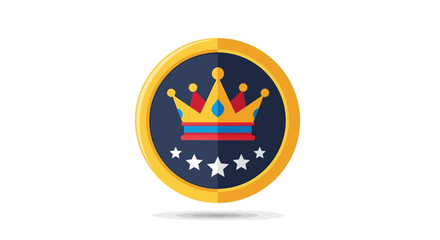 Elegant award emblem with a golden crown and stars radiating prestige and quality