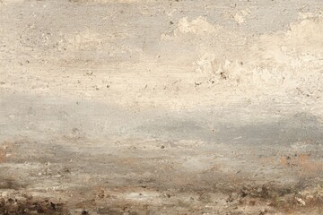 Abstract close-up of textured wall depicting a muted horizon with neutral tones