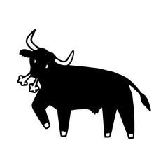 angry bull or ox silhouette clip art