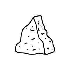 rough sketch vector icon of a simple rock or boulder