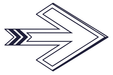 Simple flat vector arrow design pointing to the right