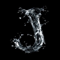 Letter J Realistic Water Letters Overlays Collection for Commercial Use with Transparent Background and Customizable Text in Various Fonts and Styles