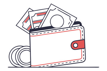 Wallet with banknotes showing concept of financial savings