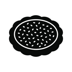 Silhouette of a seed cake or pastry.