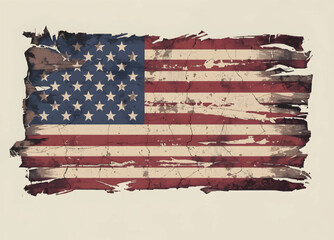 vintage american flag waves 
