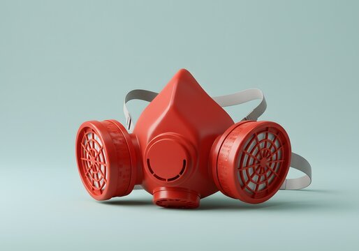Red Half-Face Respirator Mask for Industrial Safety
