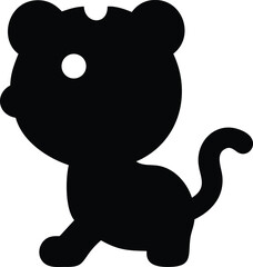 Obraz premium Cartoon baby tiger silhouette