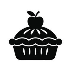 Apple pie vector silhouette, dessert icon, baked goods