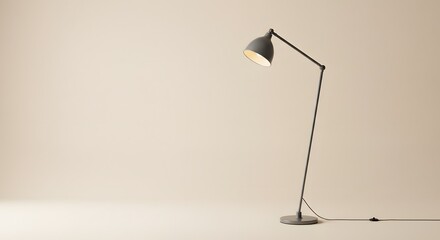 Modern Gray Floor Lamp on Neutral Background