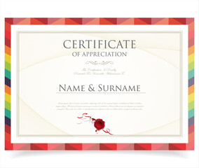 Minimalist certificate of appreciation border template. Award diploma. Certificate or diploma retro design template stock illustration