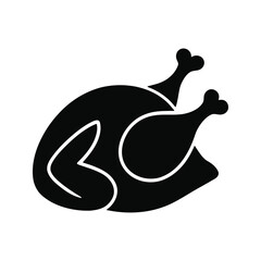 Silhouette of a roasted chicken
