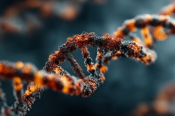 DNA blue yellow shape. Generative AI