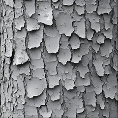 Obraz premium Monochrome close-up of peeling bark on a tree trunk texture background