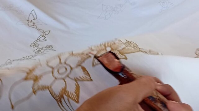 hand do batik on white clothes