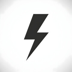 Lightning Bolt Simple Icon Illustration on White Background