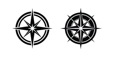 Obraz premium compass silhouette icon vector illustration