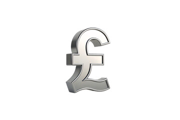 Obraz premium Silver metallic pound sign shown from different angle, displaying dimensional depth with brushed metal texture and professional finish, isolated on a transparent background