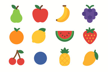 Colorful array of various fruits including apple, banana, and grape