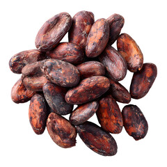 Raw Cacao Beans and Cocoa Seeds Pile: Fresh Ingredients for Culinary Creations