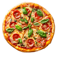 Delicious Pizza Isolated on White Background for Food Photography Projects