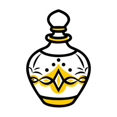 Elegant Perfume Bottle With Decorative Top Icon For Web And Graphic Design