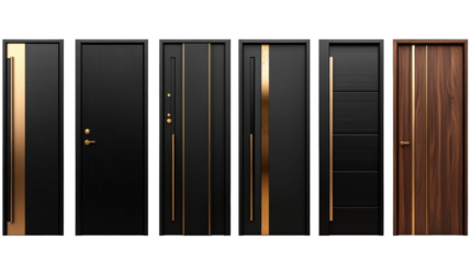 Elegant Modern Doors on Transparent Background